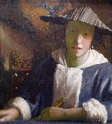 Johannes Vermeer Girl with a flute. oil painting reproduction